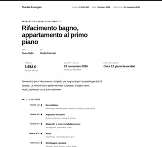 Preventivo lavori con computo