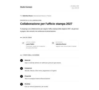 Proposta di collaborazione