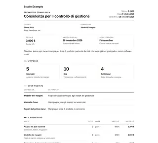 Preventivo consulenza