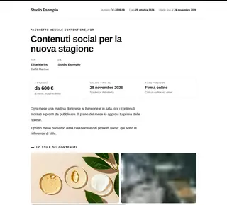Pacchetto mensile content creator