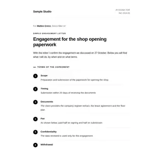 Simple engagement letter