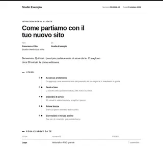 Istruzioni per il cliente