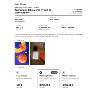 Preventivo motion design e grafica