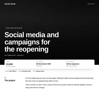 Social media and ads quote