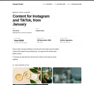 Monthly social content