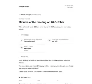 Meeting minutes